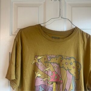American Highway Distressed Mushroom Psychedelic T-Shirt Sz. L